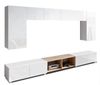AX LIVING Wohnzimmer Wohnwände Kossana 23 – 300cm Weiß/Goldene Eiche Bild 2