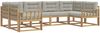 vidaXL Outdoor-Sofagarnitur mit Kissen 6 pcs Weiß und Hellgrau 3386930 Bild 2