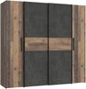 FORTE Kalixtus Kleiderschrank, Holzwerkstoff, Braun/Grau, 200,1 x 190,5 x 61,6 cm Bild 3