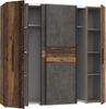 FORTE Kalixtus Kleiderschrank, Holzwerkstoff, Braun/Grau, 200,1 x 190,5 x 61,6 cm Bild 5