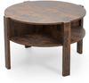 Couchtisch Rund mit Stauraum Wohnzimmertisch Holz mit 4 Regalen Kaffeetisch Beistelltisch für Wohnzimmer Braun Bild 2