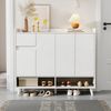 Merax Sideboard mit 1 Schublade, 4 Türen und verstellbaren Regal (1 St), Kommode mit viel Stauraum, Anrichte, Schuhschrank, Breite 120cm Bild 2