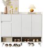 Merax Sideboard mit 1 Schublade, 4 Türen und verstellbaren Regal (1 St), Kommode mit viel Stauraum, Anrichte, Schuhschrank, Breite 120cm Bild 5