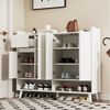 Merax Sideboard mit 1 Schublade, 4 Türen und verstellbaren Regal (1 St), Kommode mit viel Stauraum, Anrichte, Schuhschrank, Breite 120cm Bild 3