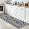 Carpetia Teppich Küchenläufer in grau mit Gelrücken und schwarzem & gelbem Schriftzug, rechteckig, Höhe: 5 mm Bild 1