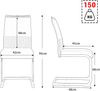 Merax Freischwinger(Set, 6 St), Moderne Esszimmerstühle 6er Set, Rückenlehne aus PU Kunstleder und Leinen, für Esszimmer, Gast Bürostuhl, grau Bild 4