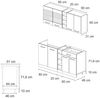 Singleküche R-Line Anthrazit Hochglanz/Anthrazit 160 cm , AP Marmor Vicco Bild 3