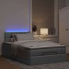 vidaXL Ottoman-Bett mit Matratze & LEDs Hellgrau 120x190 cm Stoff 3312457 Bild 3