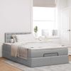 vidaXL Ottoman-Bett mit Matratze & LEDs Hellgrau 120x190 cm Stoff 3312457 Bild 4
