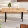 Esstisch 80x160x75 cm ausziehbar, MDF-Tischplatte in Ameican White Oak, hochfeste Legierungsstütze, modern-klassisch Bild 3
