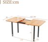 Esstisch 80x160x75 cm ausziehbar, MDF-Tischplatte in Ameican White Oak, hochfeste Legierungsstütze, modern-klassisch Bild 5