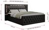 Boxspringbett, Stauraumbett mit Bettkasten, LED - GOLD-9 - 120x200cm - Schwarz Kunstleder - H4 Bild 5