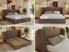 Polsterbett Bett mit Holzlattenrost Schlafzimmer Bett Doppelbett gepolstertes Kopfteil Foam Matratze - EMORA CLASSIC - 160x200 cm - Braun Velvet - MIRO LUX Bild 2