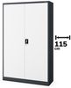 Jan Nowak Büroschrank C001II Aktenschrank Metallschrank Flügeltüren Stahlblech Pulverbeschichtung 185 x 115 x 40 cm (anthrazit/weiß) Bild 2