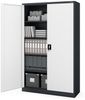 Jan Nowak Büroschrank C001II Aktenschrank Metallschrank Flügeltüren Stahlblech Pulverbeschichtung 185 x 115 x 40 cm (anthrazit/weiß) Bild 3