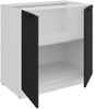 Küchen Unterschrank 80 cm Küche ARIA Schwarz ultra matt + Weiss matt, hochwertige Fronten mit Anti Fingerprint Beschichtung Küchenzeile Küchenblock Bild 3