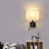 ZMH Wandleuchte Innen Wandlampe Schlafzimmer - Leselampe Bett E27 Bettlampe Wohnzimmer Modern Schlafzimmerlampe Stoffschirm Schwenkbar Nachttischlampe Wand für Flur Hotel Bild 2