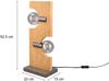 Tischleuchte TAILOR 2 flammig Holzbrett naturbelassen, Höhe 52cm Bild 3