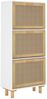 vidaXL Schuhschrank Weiß 52x25x115 cm Holzwerkstoff & Rattan Natur 345648 Bild 4