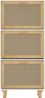 vidaXL Schuhschrank Weiß 52x25x115 cm Holzwerkstoff & Rattan Natur 345648 Bild 5