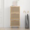 vidaXL Schuhschrank Weiß 52x25x115 cm Holzwerkstoff & Rattan Natur 345648 Bild 3