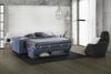 Dmora 2-Sitzer Schlafsofa Amapola, Wohnzimmersofa mit drehbarer Öffnung, gepolsterter Stoff, Standardarmlehnen, 100 % Made in Italy, cm 200x95h90, Blau Bild 4