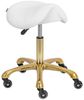 Physa Drehstuhl Sattelhocker Kosmetikhocker ergonomischer Rollhocker verstellbar 150kg, Golden, Weiß Bild 5