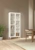 Dmora Vitrine Wutip, Glas-Sideboard, Mehrzweckvitrine, Hängendes Bücherregal mit Glastüren, 89x36 h203 cm, Weiß Bild 2