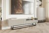 Selsey 'Veldio' TV-Lowboard mit offenem Fach, greige mit schwarzem Metallgestell, ca. 46 x 175 x 32 cm Bild 3