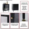 Nachttisch HWC-O87, Beistelltisch Nachtschrank Schrank, Industrial Staufächer Metall Schilfglas 55x41x41cm ~ weiß Bild 2