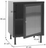 Nachttisch HWC-O87, Beistelltisch Nachtschrank Schrank, Industrial Staufächer Metall Schilfglas 55x41x41cm ~ weiß Bild 3