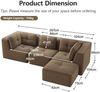 Modulares Ecksofa, Cord, rahmenlos, mit Ottomane & rutschfestem Standfuß, 297x177x69 cm, Braun Bild 5