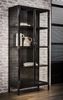 Vitrine Cheol geschliffenes Metall, Industrial Design, Dunkelgrau mit 2 Glastüren, 90x40x190 cm Bild 2