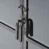 Vitrine Cheol geschliffenes Metall, Industrial Design, Dunkelgrau mit 2 Glastüren, 90x40x190 cm Bild 5