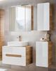 Badezimmer Möbelset mit Keramik Waschtisch LUTON-56 in Hochglanz weiß mit Wotan Eiche Nb, B/H/T ca. 130/200/46 cm Bild 1