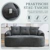 LVHOM 2-Sitzer Sofa mit 3 Kissen, Cloud Sofa mit komprimiertem Design, kein Aufbau erforderlich, Doppelsofa aus Chenille, Dunkelgrau Bild 5