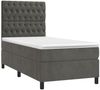vidaXL Boxspringbett mit Matratze & LED Dunkelgrau 90x200 cm Samt 3136282 Bild 3