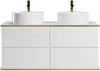 Vente-unique - KELIZA Waschbeckenmöbel Holz, Platte Weiß - B 47 cm x H 54 cm x L 120 cm Bild 2