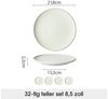 JIWOO Speiseteller 4er Ø21,8cm, Frühstücksteller Pastateller Teller Brotteller Plate, (32 St), Hochwertiges Tellerset Weiß Mikrowellenofen Spülmaschine Ø 21,8cm Bild 2