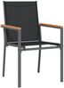 vidaXL Gartenstühle 2 Stk. Schwarz 55x61,5x90 cm Textilene und Stahl 364099 Bild 3