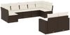 vidaXL 9-tlg. Garten-Sofagarnitur mit Kissen Braun Poly Rattan 3219413 Bild 2