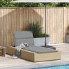 vidaXL Sonnenliege mit schwebender Auflage Beige Poly Rattan 4104205 Bild 2