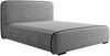 MEBLINI Polsterbett 160x200 mit Stauraum, Lattenrost und Bettkasten - Grau Webstoff ohne Matratze - BELLION - Kopfteil Bett mit Stauraum - Doppelbett - Stauraumbett - Betten Bild 2