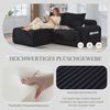 Modulares 2-Sitzer Cordsofa m. Hocker, Getränkehalter, Tasche, Schwarz Bild 5