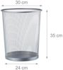 Relaxdays Papierkorb, Drahtgeflecht, 19 Liter, Silber Bild 2