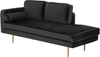 Chaiselongue Samtstoff schwarz linksseitig MIRAMAS Bild 4