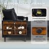 LVHOM Schlafsofa mit LED & USB, Chaiselongue mit Becherhalter & Stauraum, großes Einzelsofa bis 300kg belastbar, inkl. 3 Kissen, 129x170cm, Schwarz Bild 4