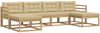 vidaXL Outdoor-Sofagarnitur mit Kissen 6 pcs Weiß und Beige 3386817 Bild 2