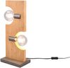 LED Tischleuchte 2 flammig Holzbrett naturbelassen, Höhe 52cm Bild 2