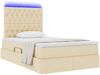 vidaXL Bett mit Stauraum und LED mit LED Creme 120 x 190 cm Polyester 3372469 Bild 3